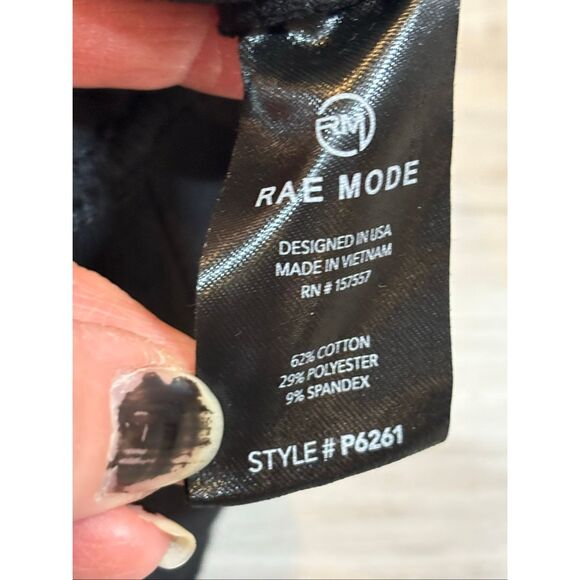 Rae Mode Black Cotton Stretch Twill Double Button Up Flare Pants Size S - Picture 10 of 10